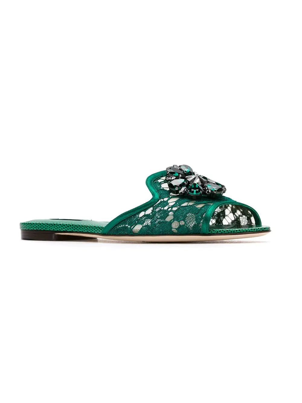 Dolce & Gabbana Slippers in lace with crystals Dolce & Gabbana