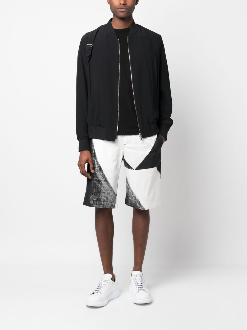 Alexander McQueen abstract-print cotton bermuda shorts Alexander Mcqueen