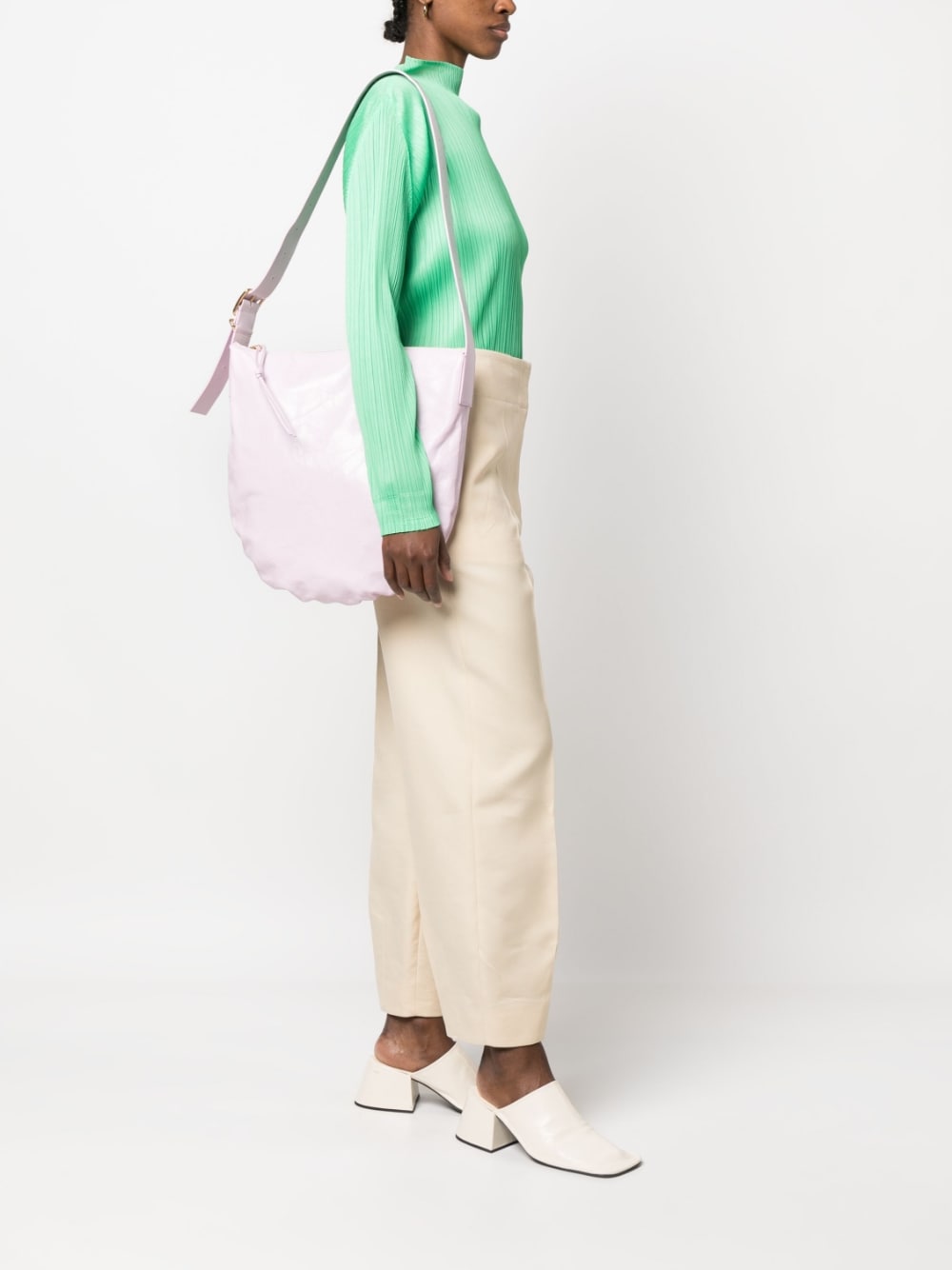 Jil Sander medium crinkled leather shoulder bag Jil Sander 