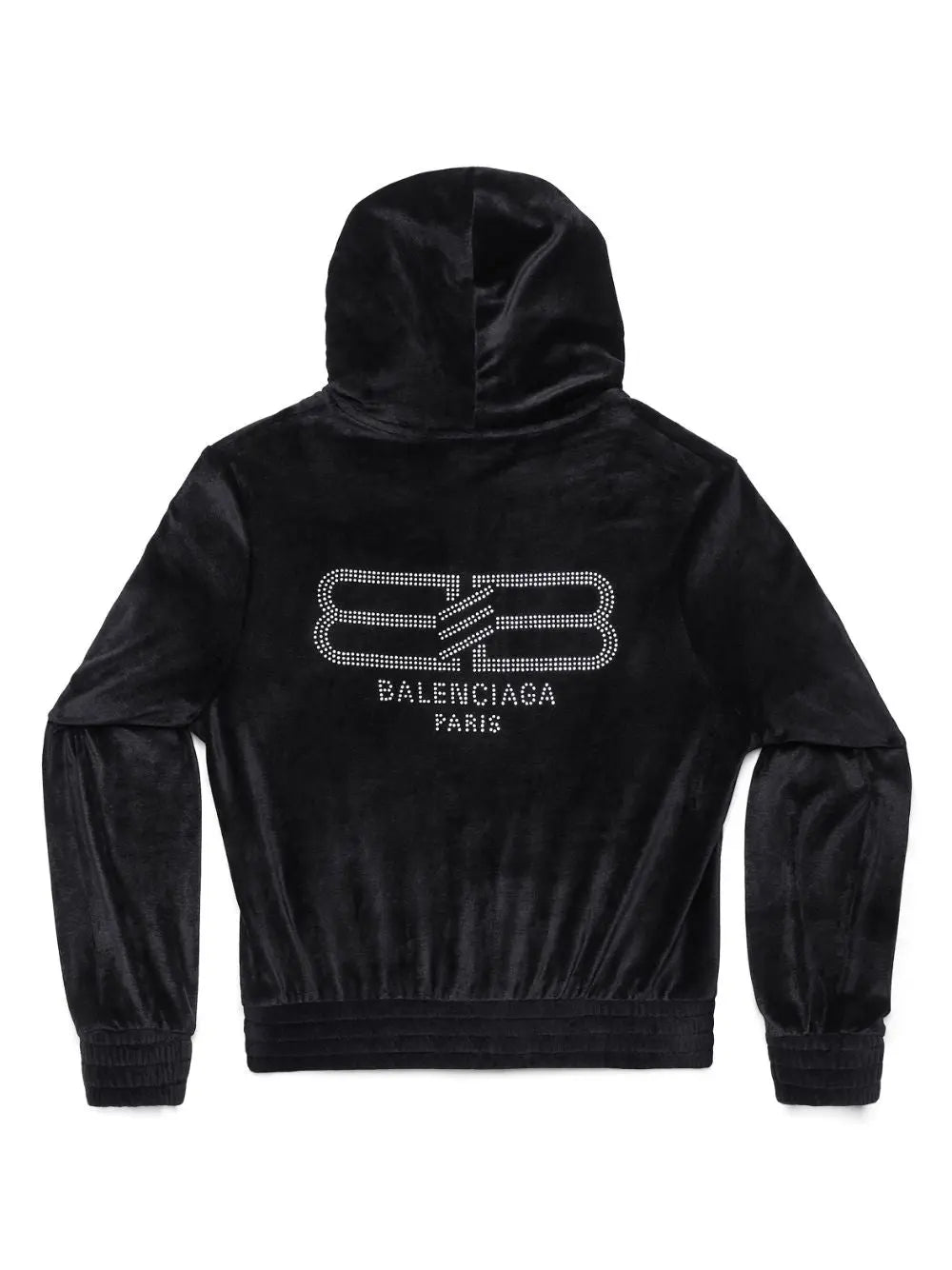 Balenciaga Crystal embellished velvet zip-up hoodie Balenciaga