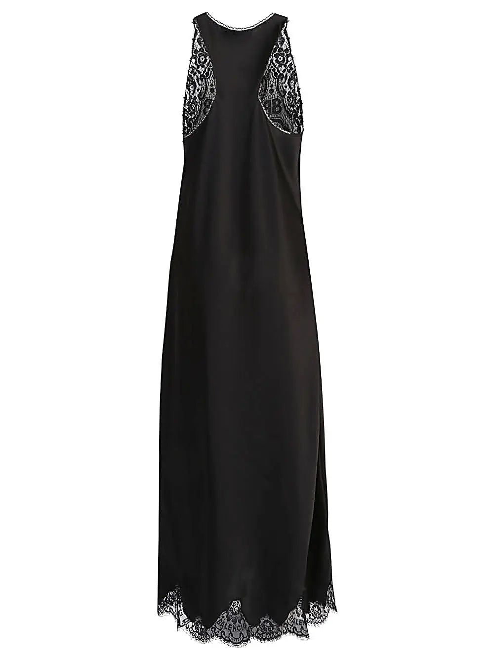 Balenciaga Lace trim long length sleeveless v-neckline dress Balenciaga