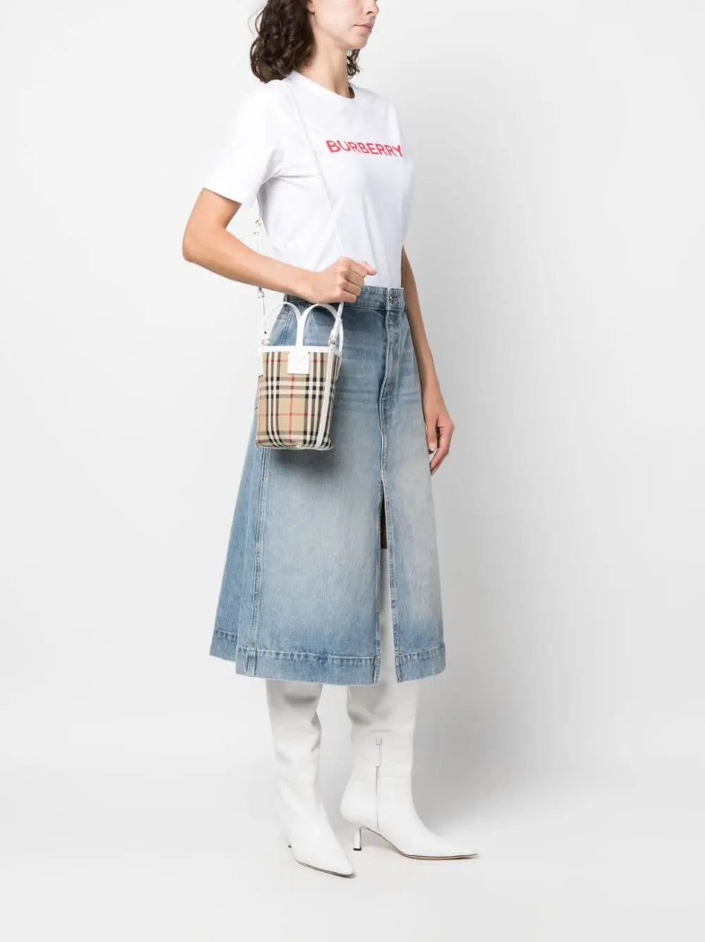 Burberry check motif mini bucket bag Burberry