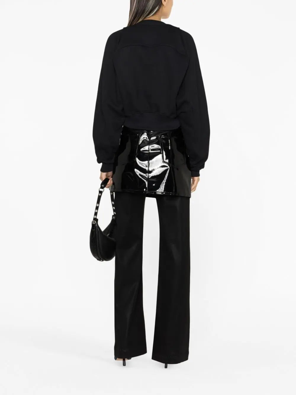 Off White Printed Crop Sweatshirt Off White
