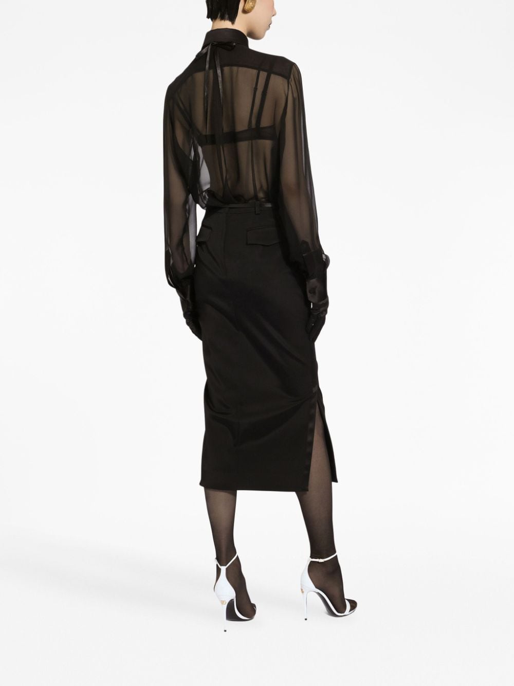 Dolce & Gabbana Silk chiffon shirt with satin details Dolce & Gabbana