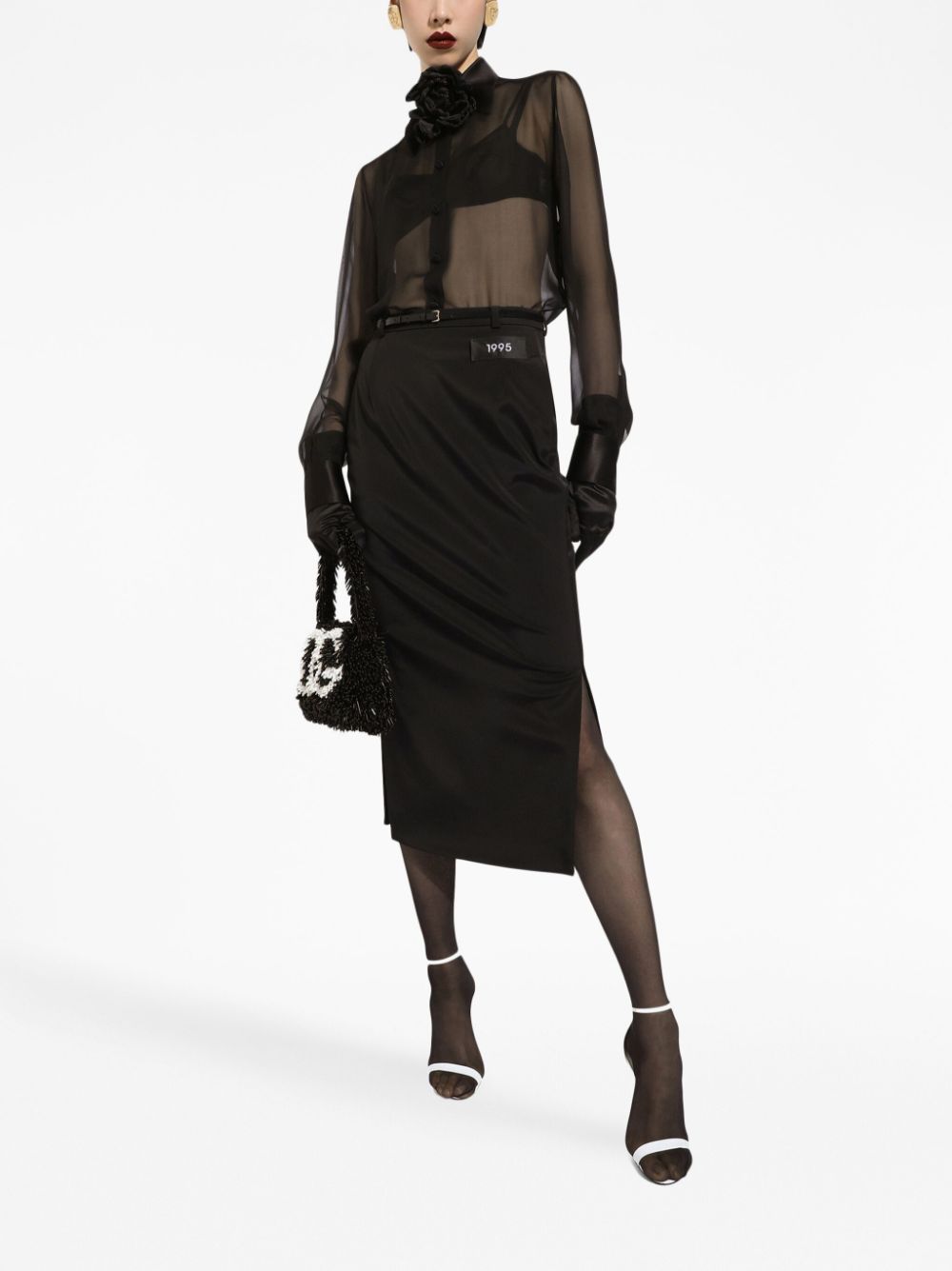 Dolce & Gabbana Silk chiffon shirt with satin details Dolce & Gabbana