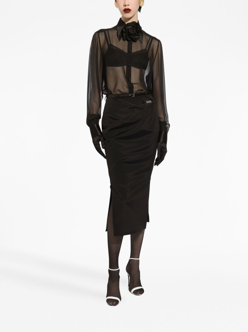 Dolce & Gabbana Silk chiffon shirt with satin details Dolce & Gabbana