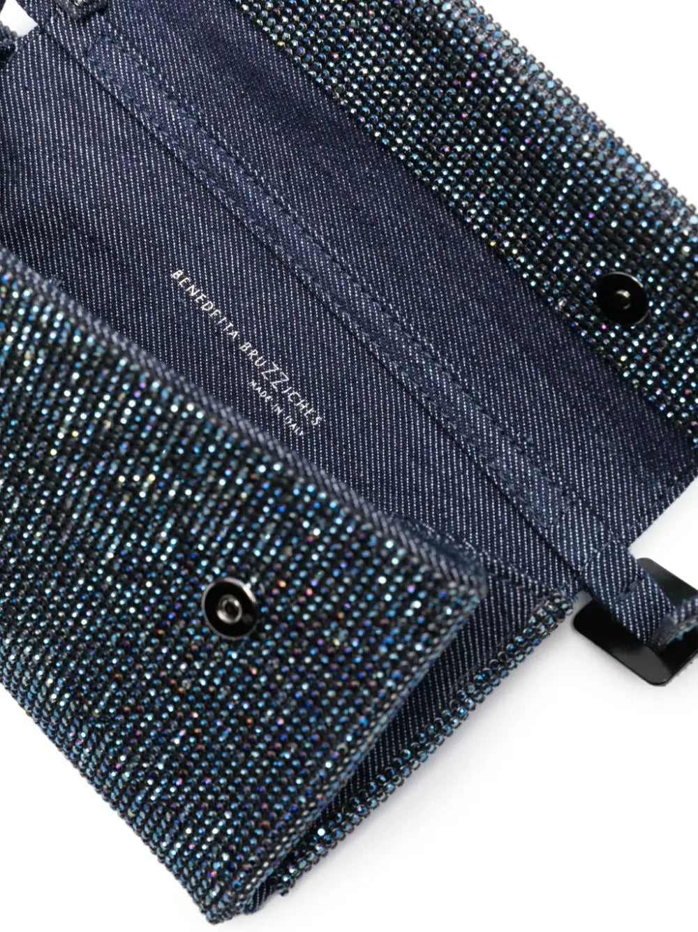 Benedetta Bruzziches Vitty La Mignon rhinestone-embellished denim bag Benedetta Bruzziches