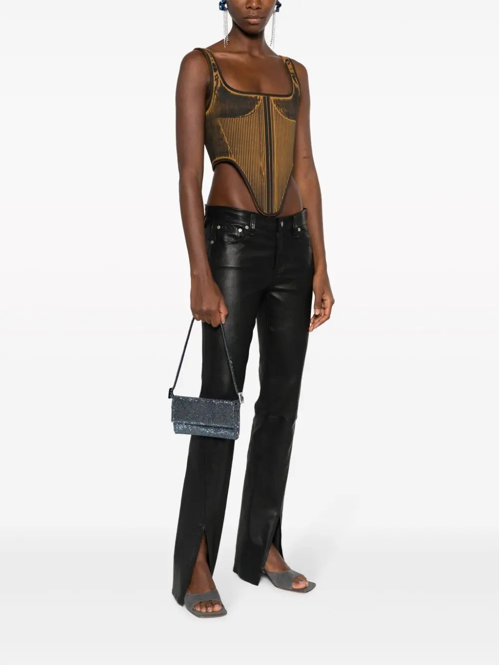 Benedetta Bruzziches Vitty La Mignon rhinestone-embellished denim bag Benedetta Bruzziches