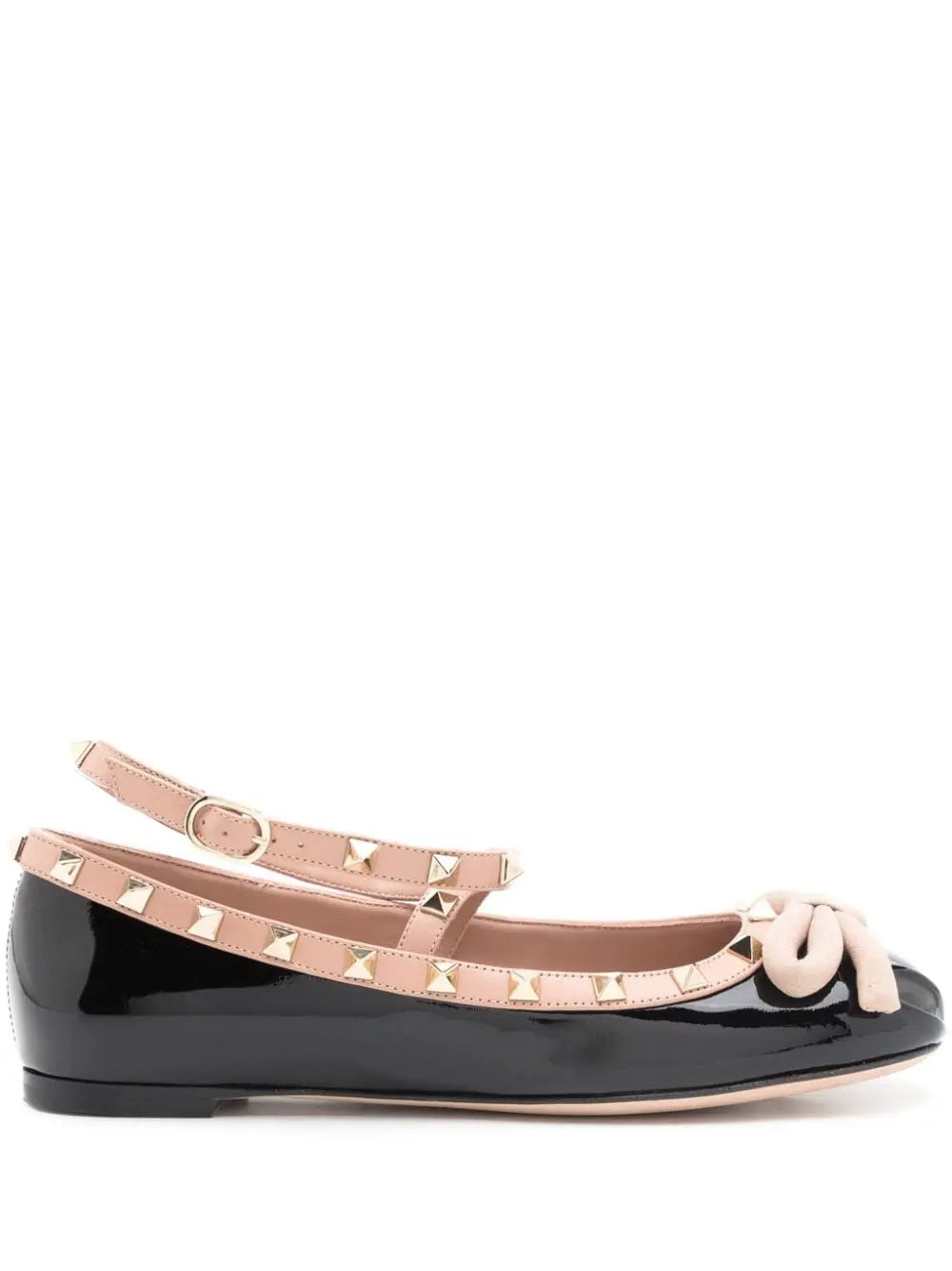 Valentino Garavani Rockstud bow-detailing ballerina shoes Valentino Garavani