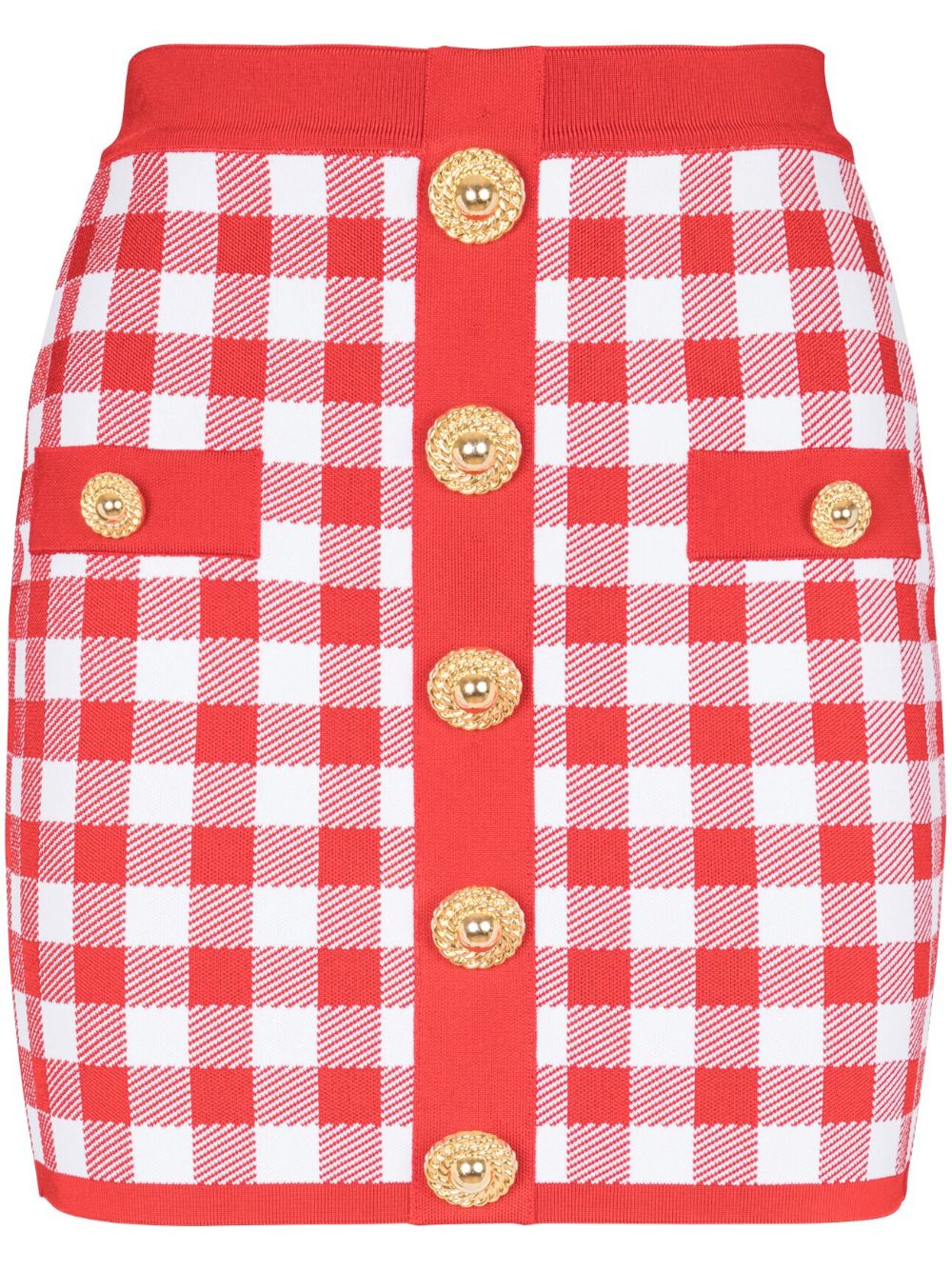 Balmain Gingham fine-knit miniskirt Balmain