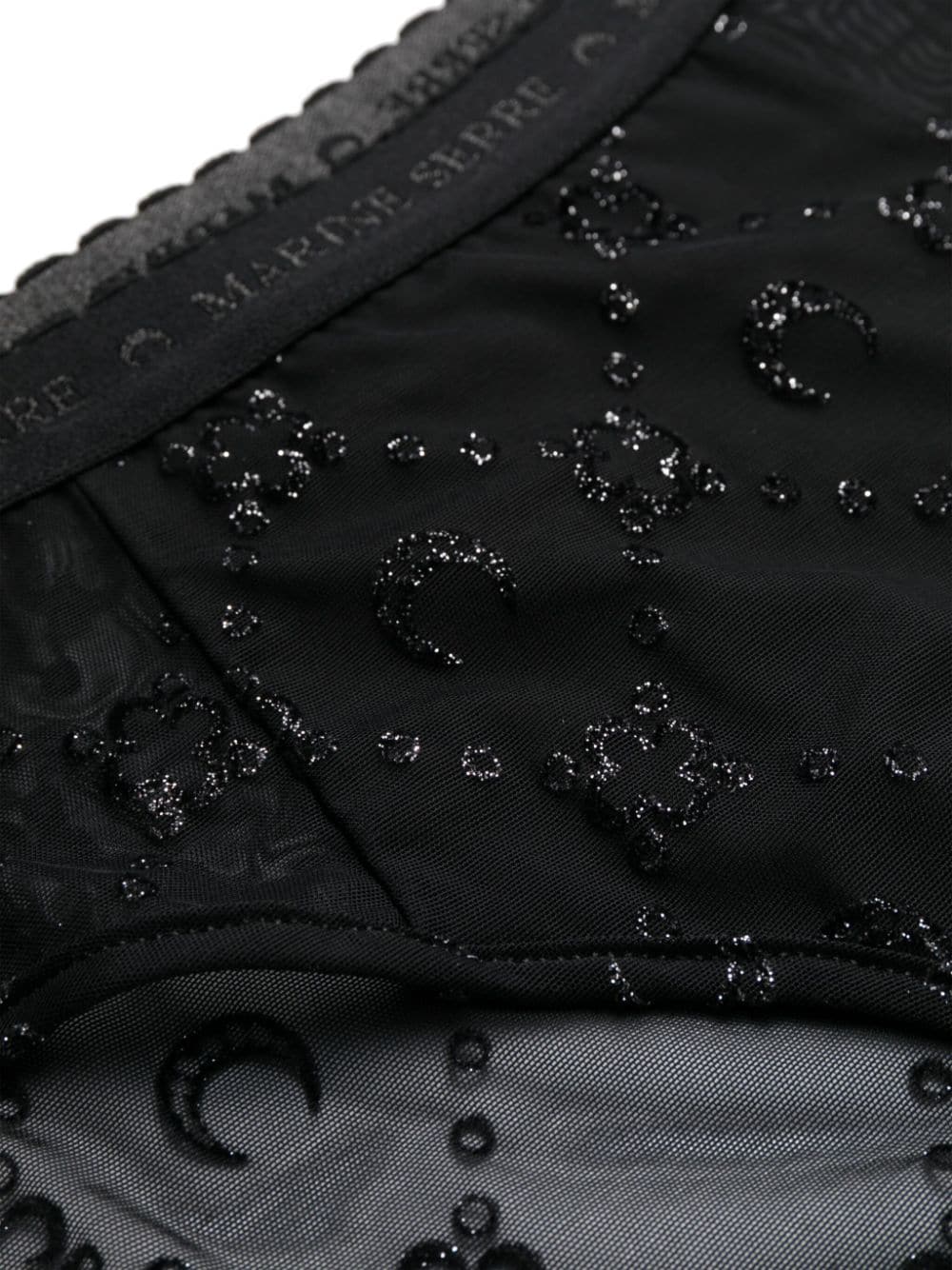 Marine Serre Mesh briefs with flocked monogram Marine Serre 