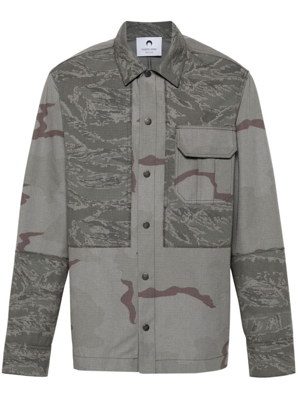 Marine Serre Rispstop classic-collar shirt jacket Marine Serre 