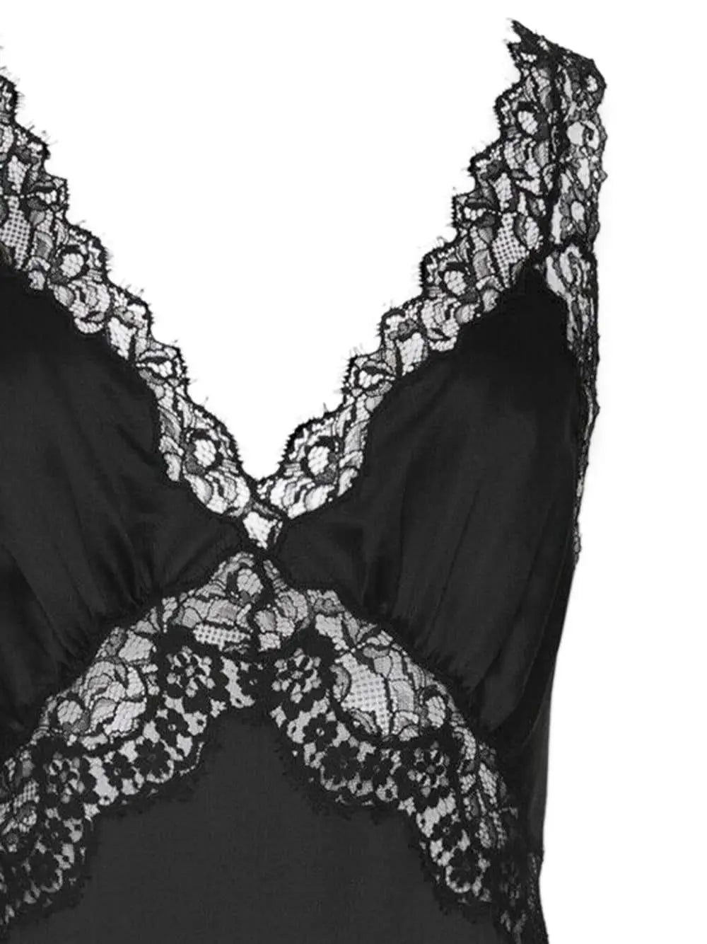 Saint Laurent lace-panel midi dress Saint Laurent