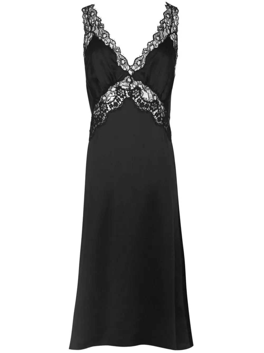 Saint Laurent lace-panel midi dress Saint Laurent