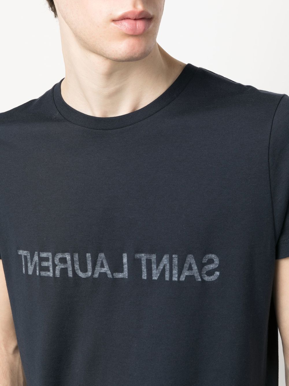 Saint Laurent Reverse logo-print cotton T-shirt Saint Laurent