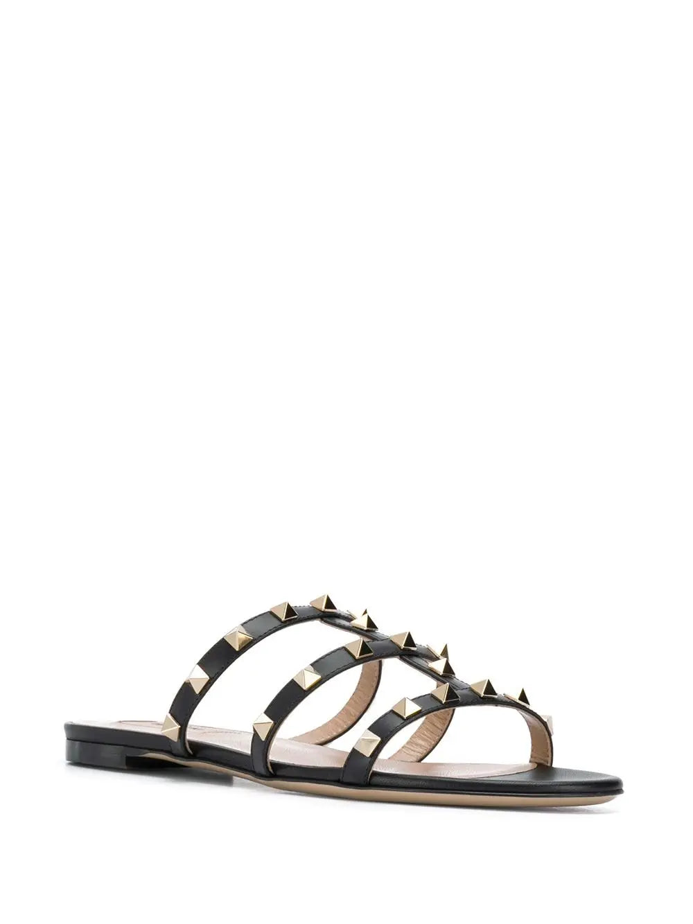 Valentino Garavani Rockstud Low Slide Sandal in Calfskin Valentino Garavani