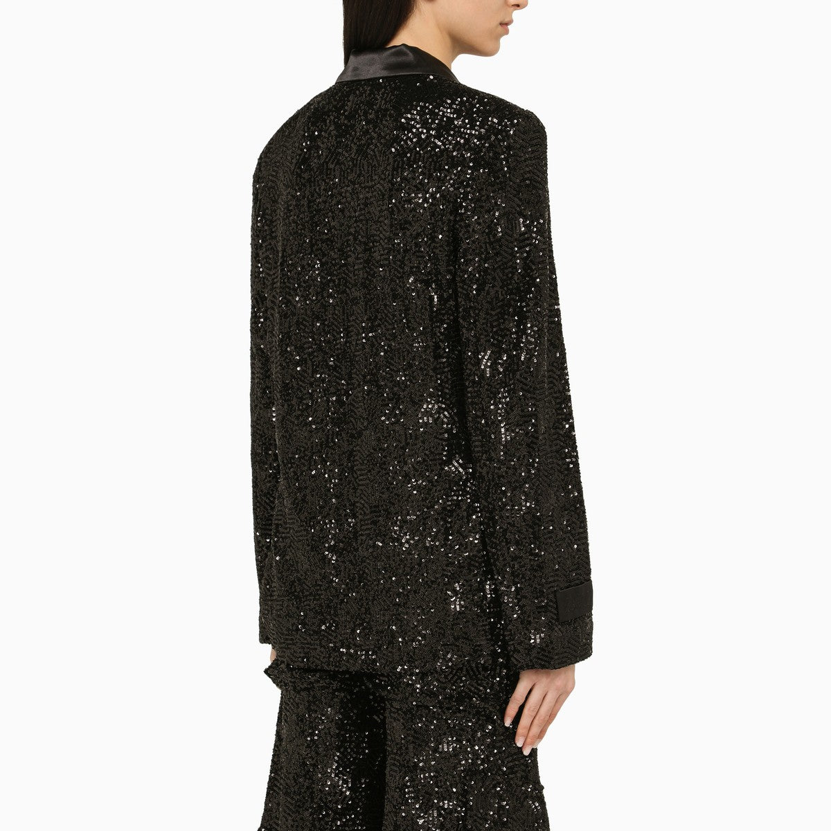 ROTATE Birger Christensen Black single-breasted jacket with sequins ROTATE Birger Christensen 