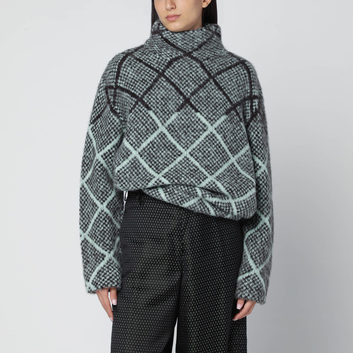 Dries Van Noten Checked alpaca-blend sweater Dries Van Noten 