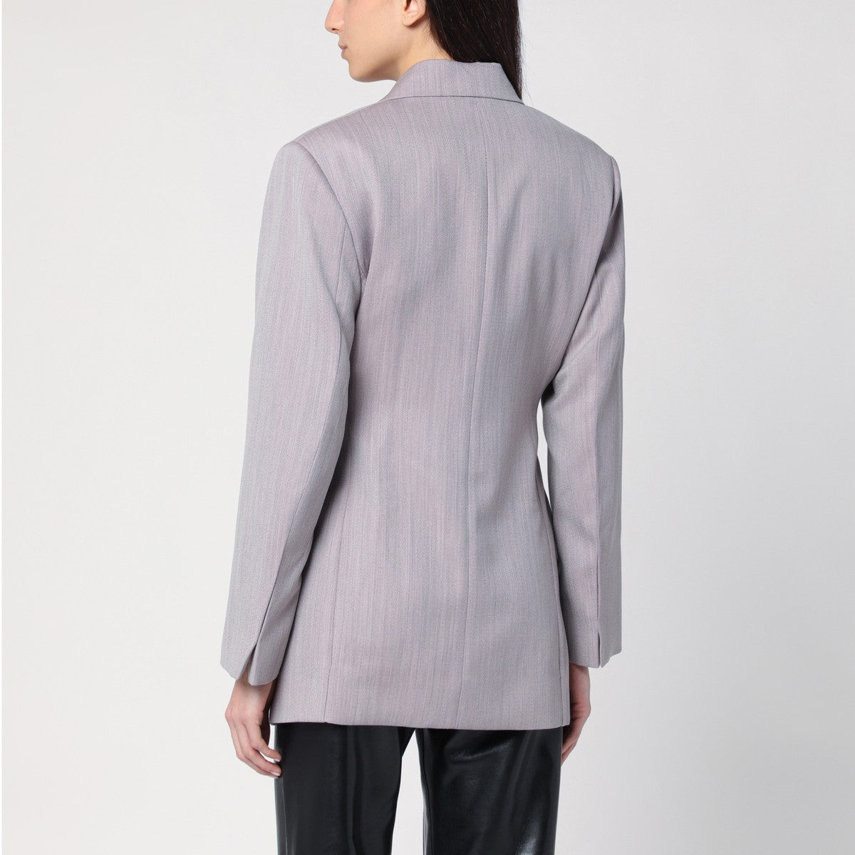 Victoria Beckham Light grey wool jacket with belt Victoria Beckham 