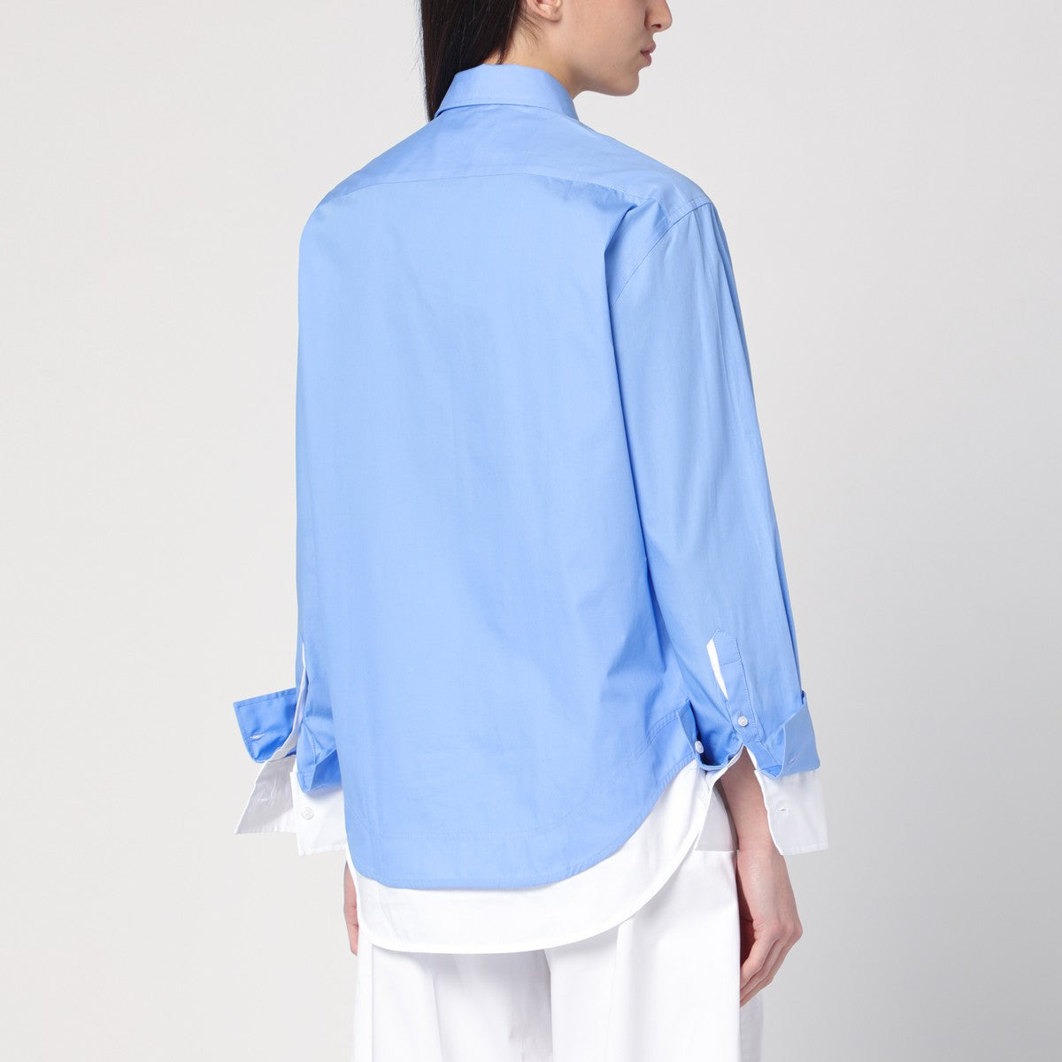 Victoria Beckham Double-layer shirt in light blue/white Victoria Beckham 