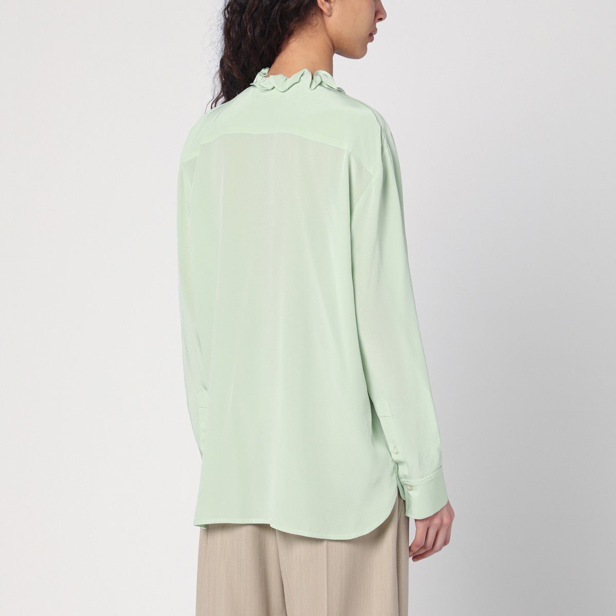 Victoria Beckham Light green shirt with ruffles Victoria Beckham 