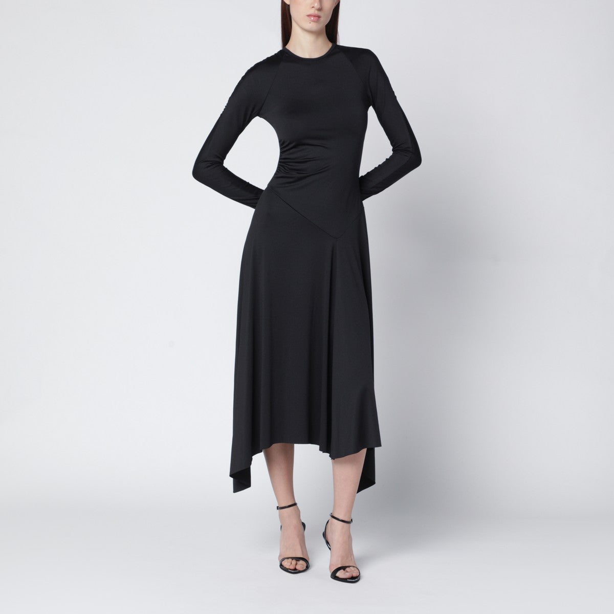 Victoria Beckham Black asymmetric midi dress Victoria Beckham 