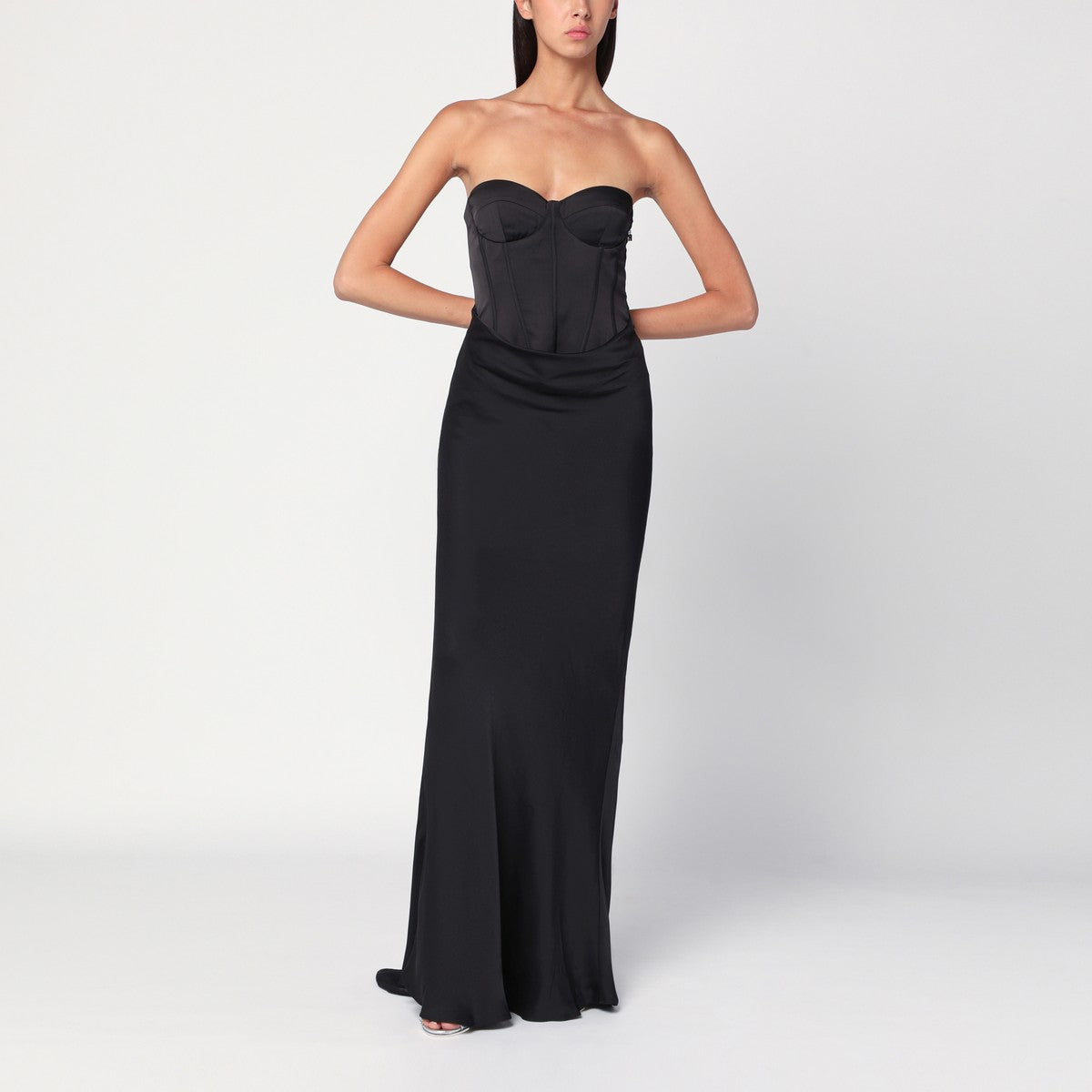 ROTATE Birger Christensen Long dress with black corset ROTATE Birger Christensen 