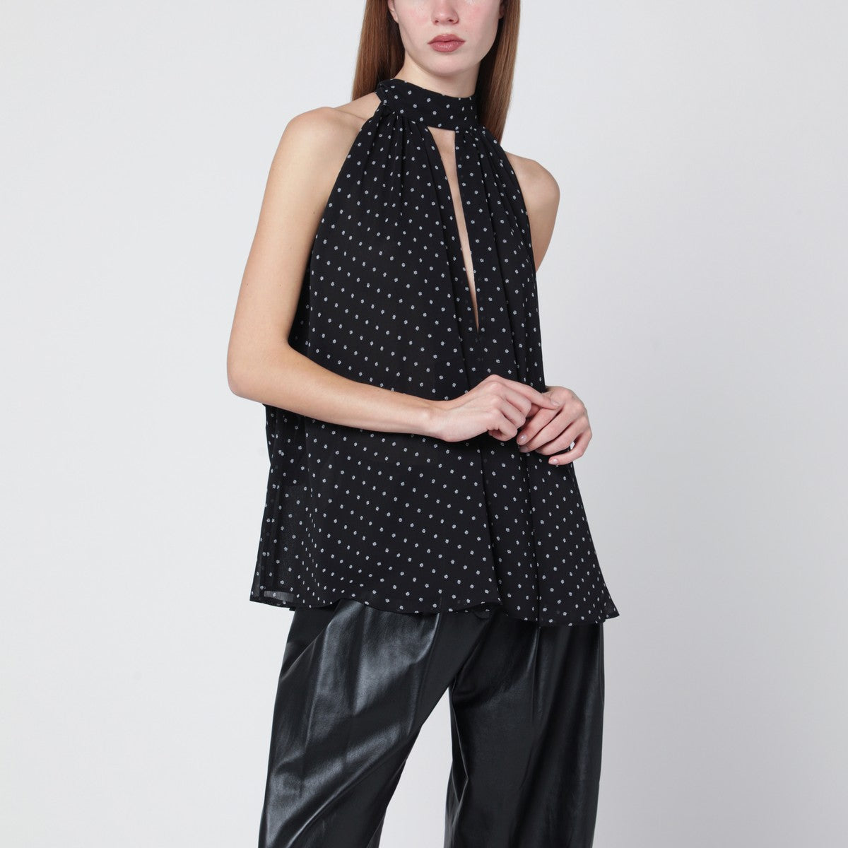 ROTATE Birger Christensen Polka-dot blouse with integrated scarf ROTATE Birger Christensen 