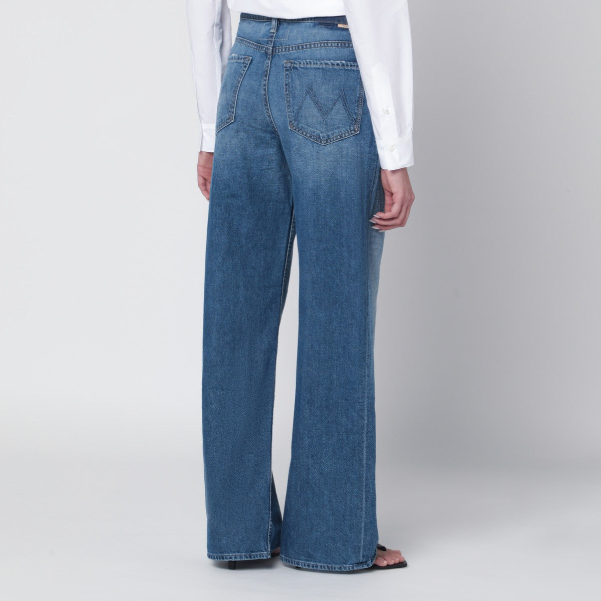 Mother Hit Shuffle washed blue wide-leg jeans Mother 