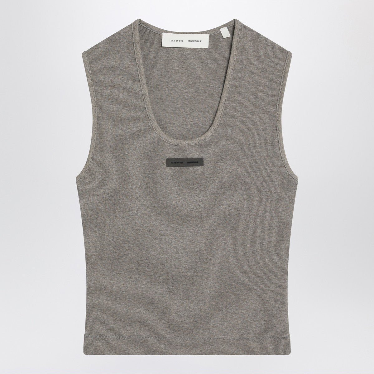 Fear of God Essentials Grey ribbed cotton-blend tank top Fear of God Essentials 