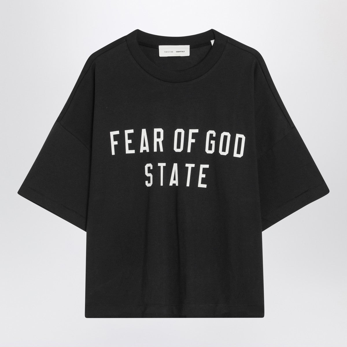 Fear of God Essentials Black crewneck T-shirt with logo Fear of God Essentials 