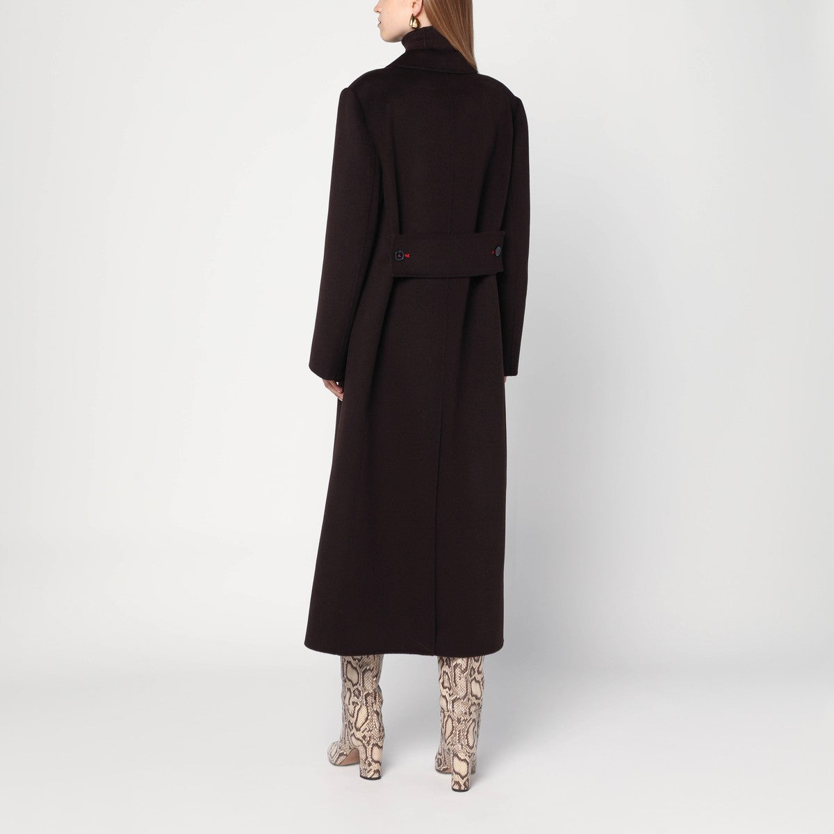 Victoria Beckham Brown double-breasted coat in wool and cashmere Victoria Beckham 