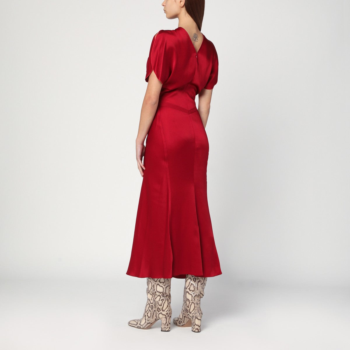 Victoria Beckham Fuchsia pink midi dress with gathered waist Victoria Beckham 