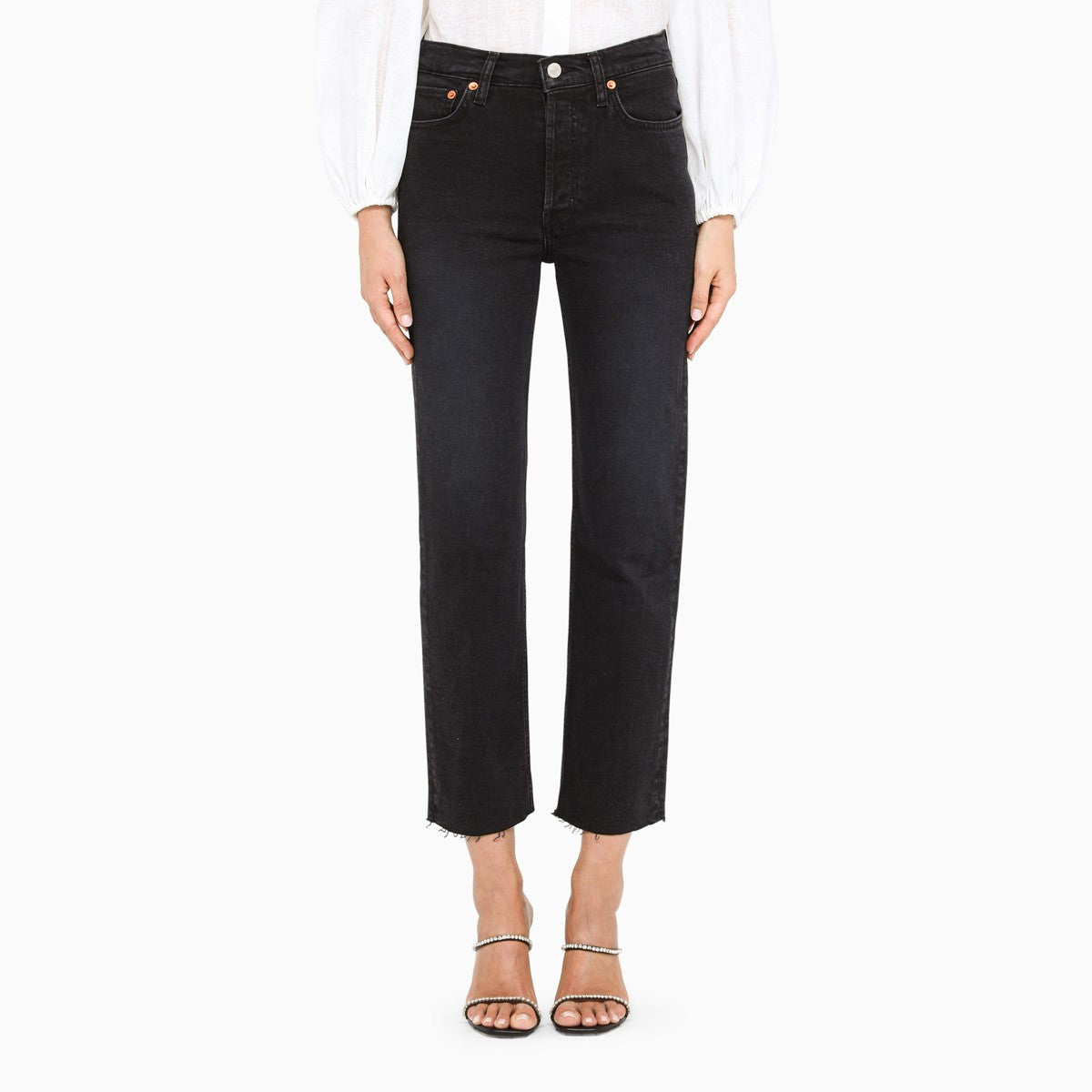 RE/DONE Black cropped trousers Re/Done 