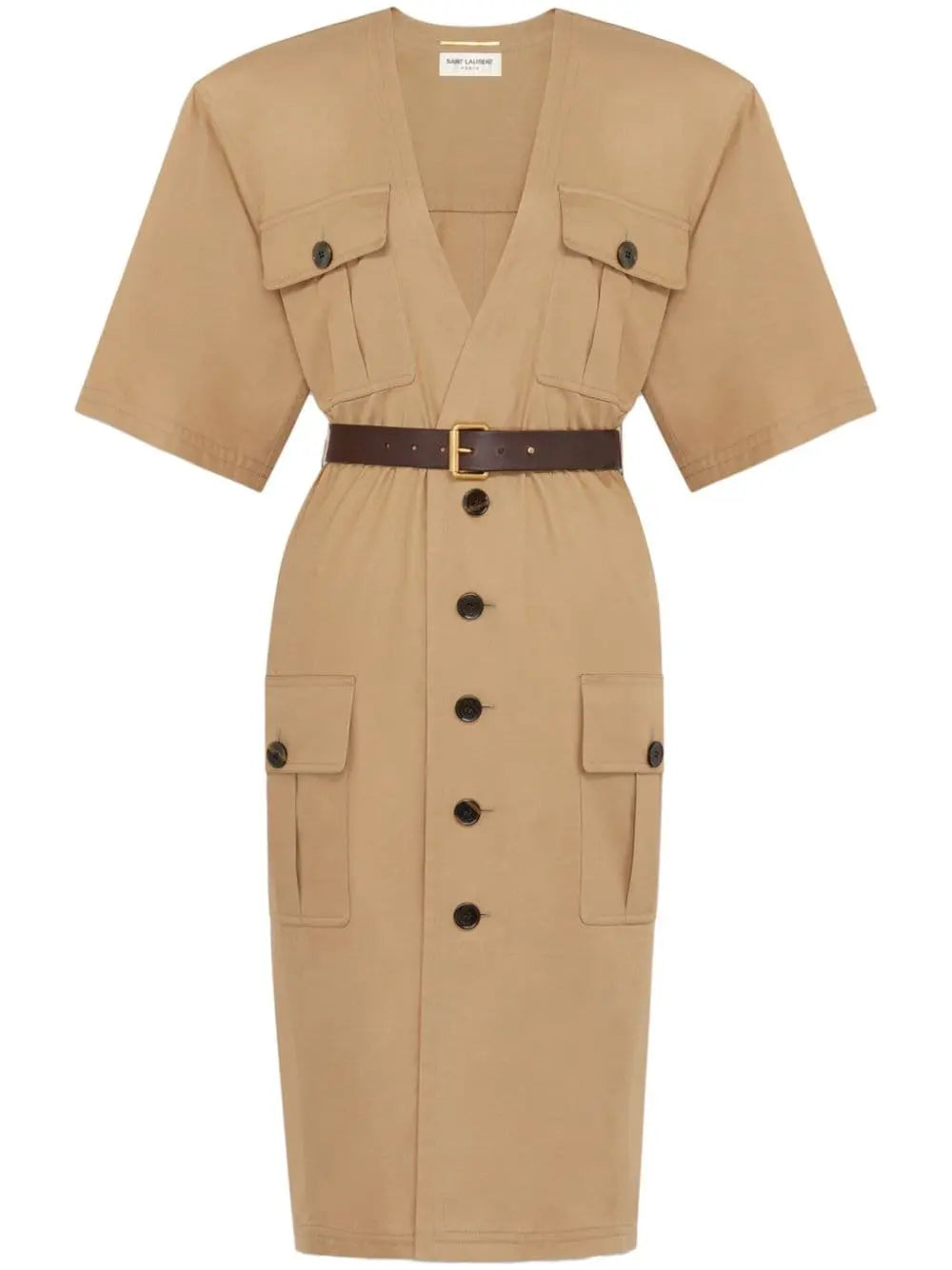 Saint Laurent Cotton twill midi dress Saint Laurent