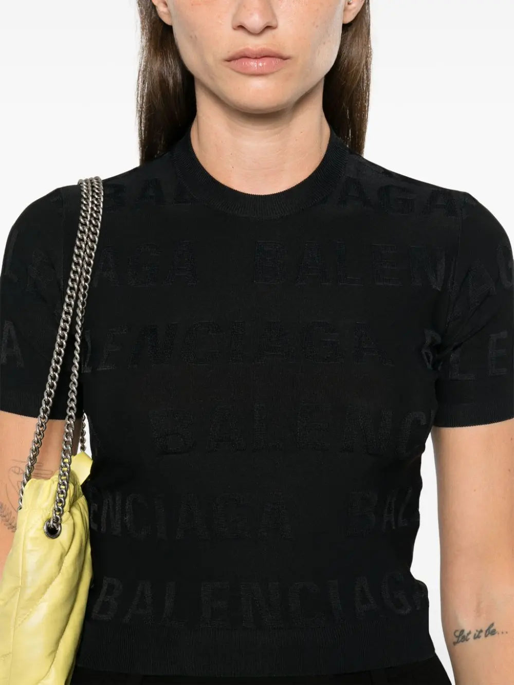 Balenciaga jacquard logo crop top Balenciaga