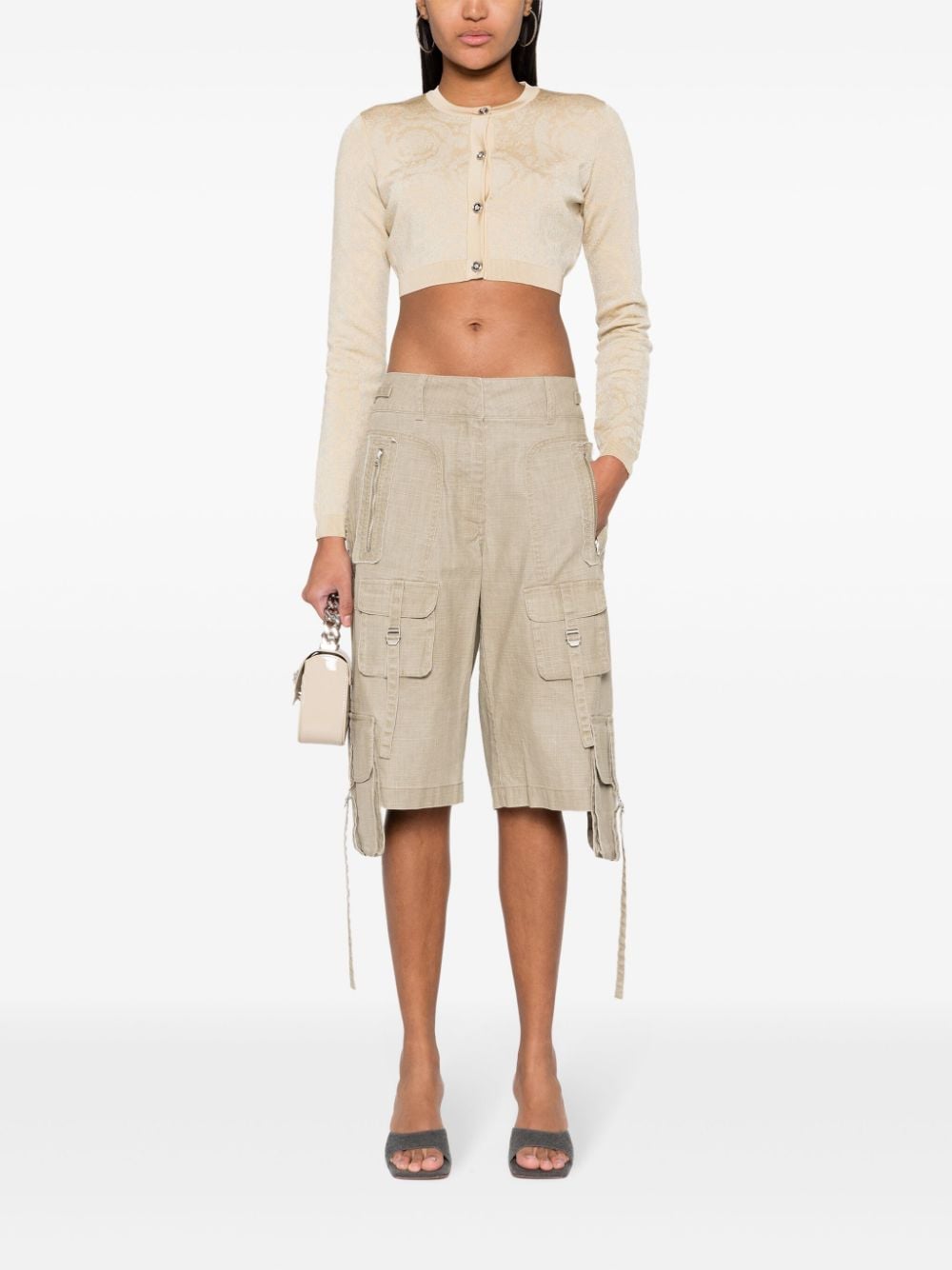Versace Barocco lurex cropped cardigan Versace
