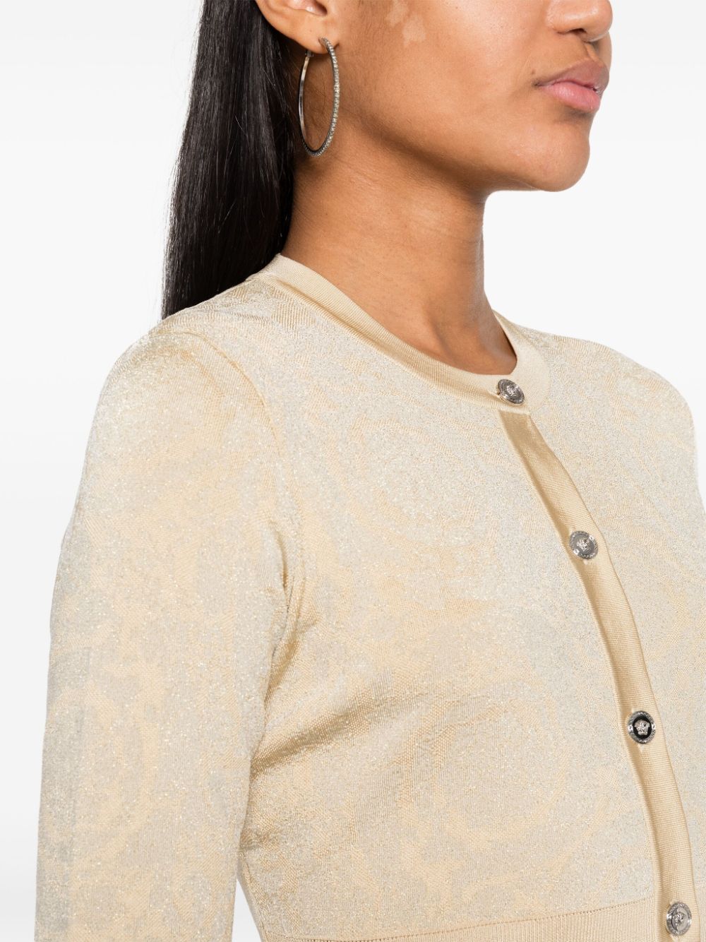 Versace Barocco lurex cropped cardigan Versace