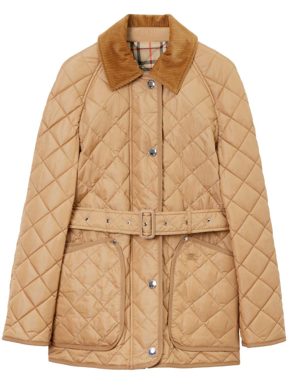 Burberry EKD-embroidered diamond-quilted jacket Burberry