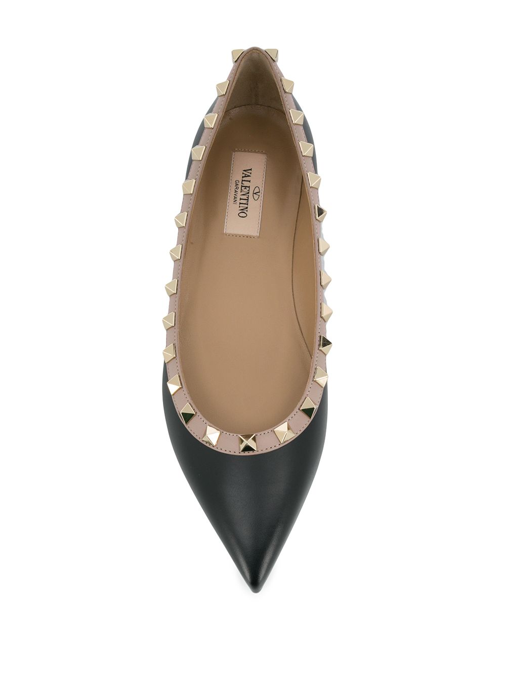 Valentino Garavani Rockstud Patent Leather Ballerina Valentino Garavani