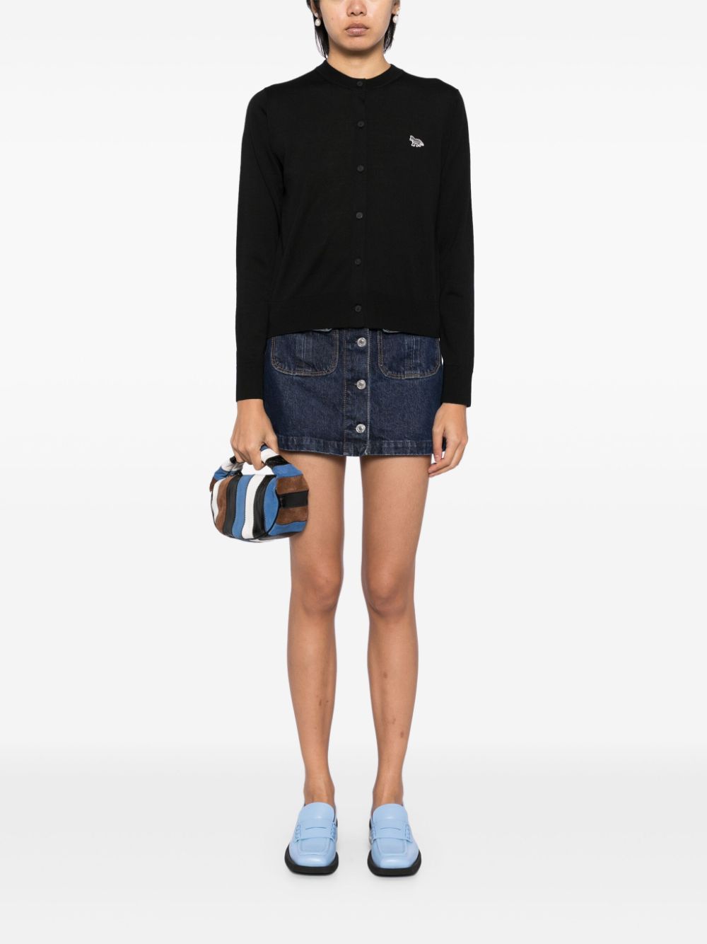 Maison Kitsuné Maison Kitsune mid-length knitted cardigan Maison Kitsuné
