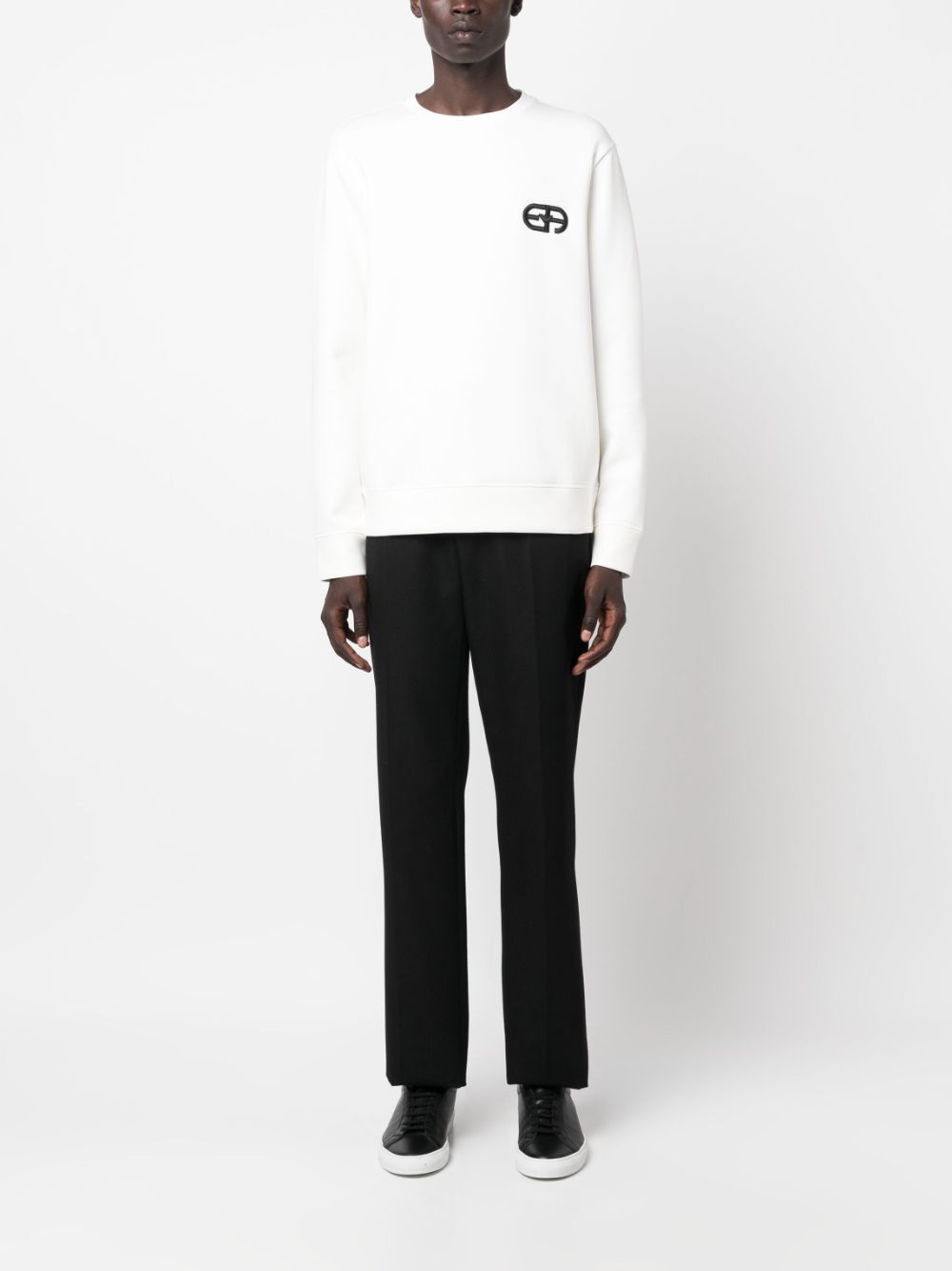 Emporio Armani Double-jersey sweatshirt with embossed embroidered EA logo Emporio Armani 