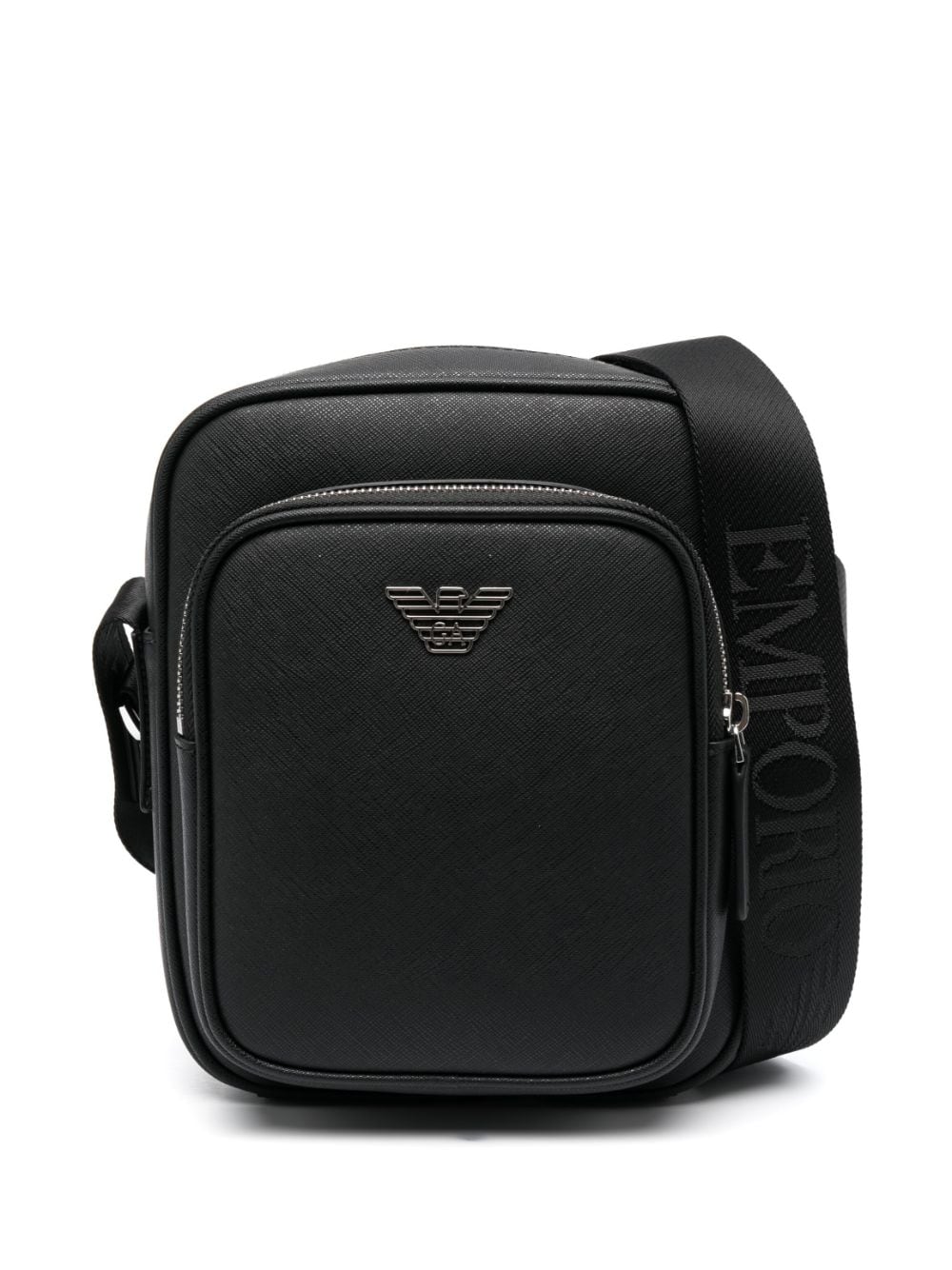 Emporio Armani logo-plaque Leather messenger bag Emporio Armani