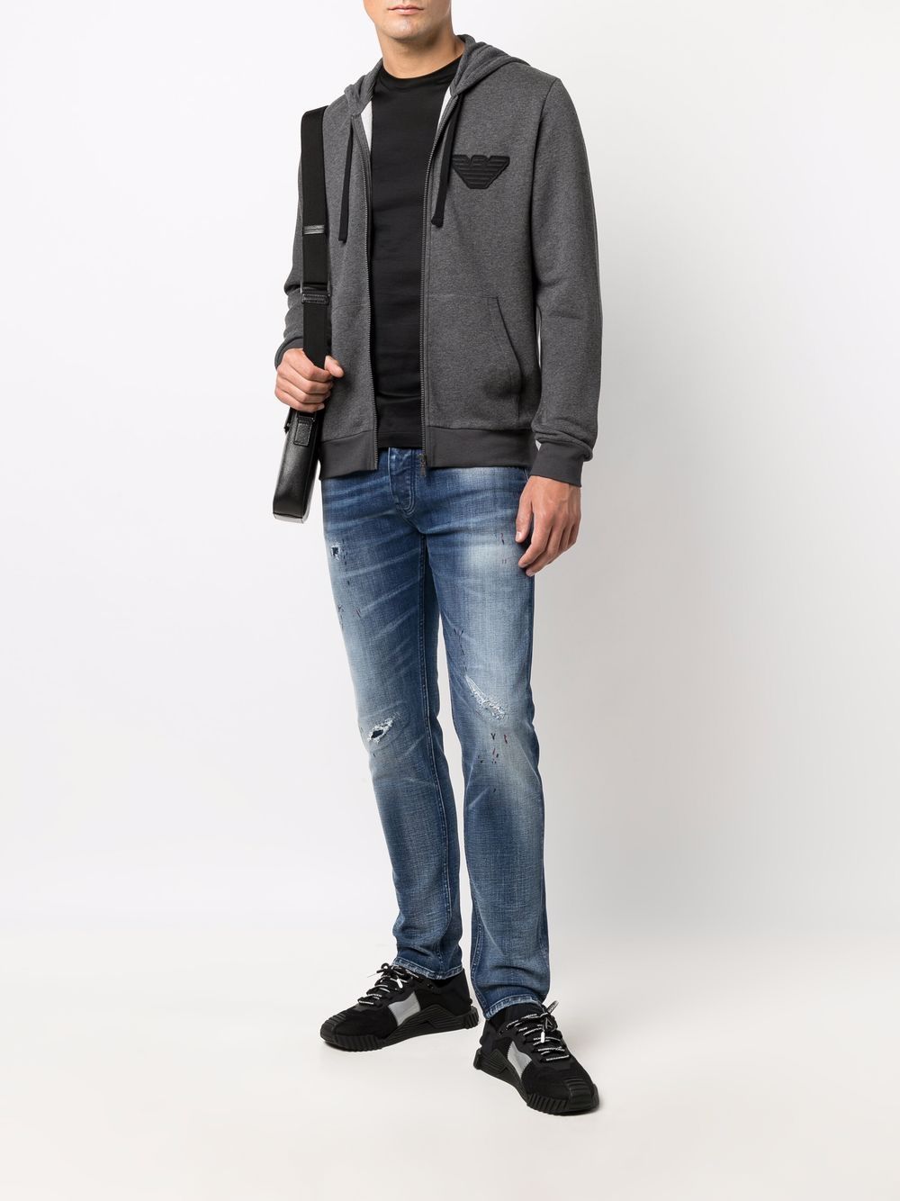 Emporio Armani ASV Lyocell blend jersey T-shirt with micro logo lettering Emporio Armani 