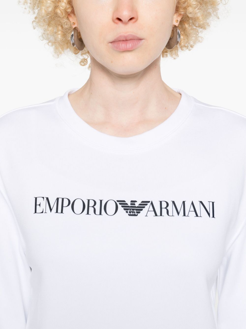 Emporio Armani logo-print organic-cotton Sweatshirt Emporio Armani