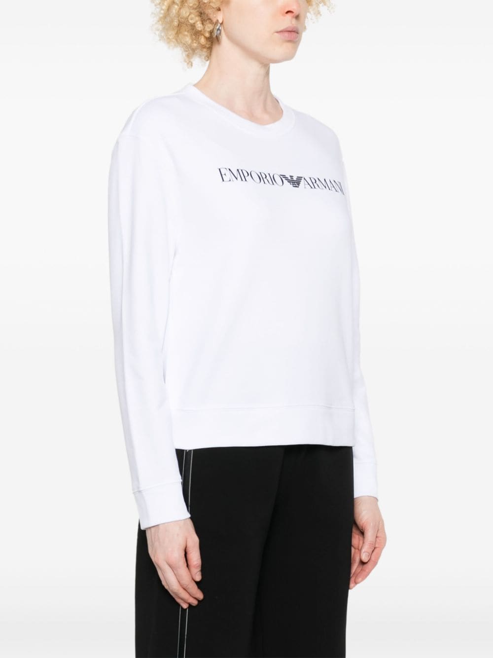 Emporio Armani logo-print organic-cotton Sweatshirt Emporio Armani