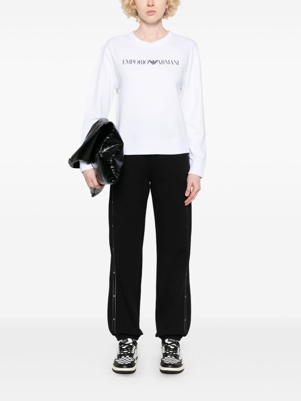 Emporio Armani logo-print organic-cotton Sweatshirt Emporio Armani