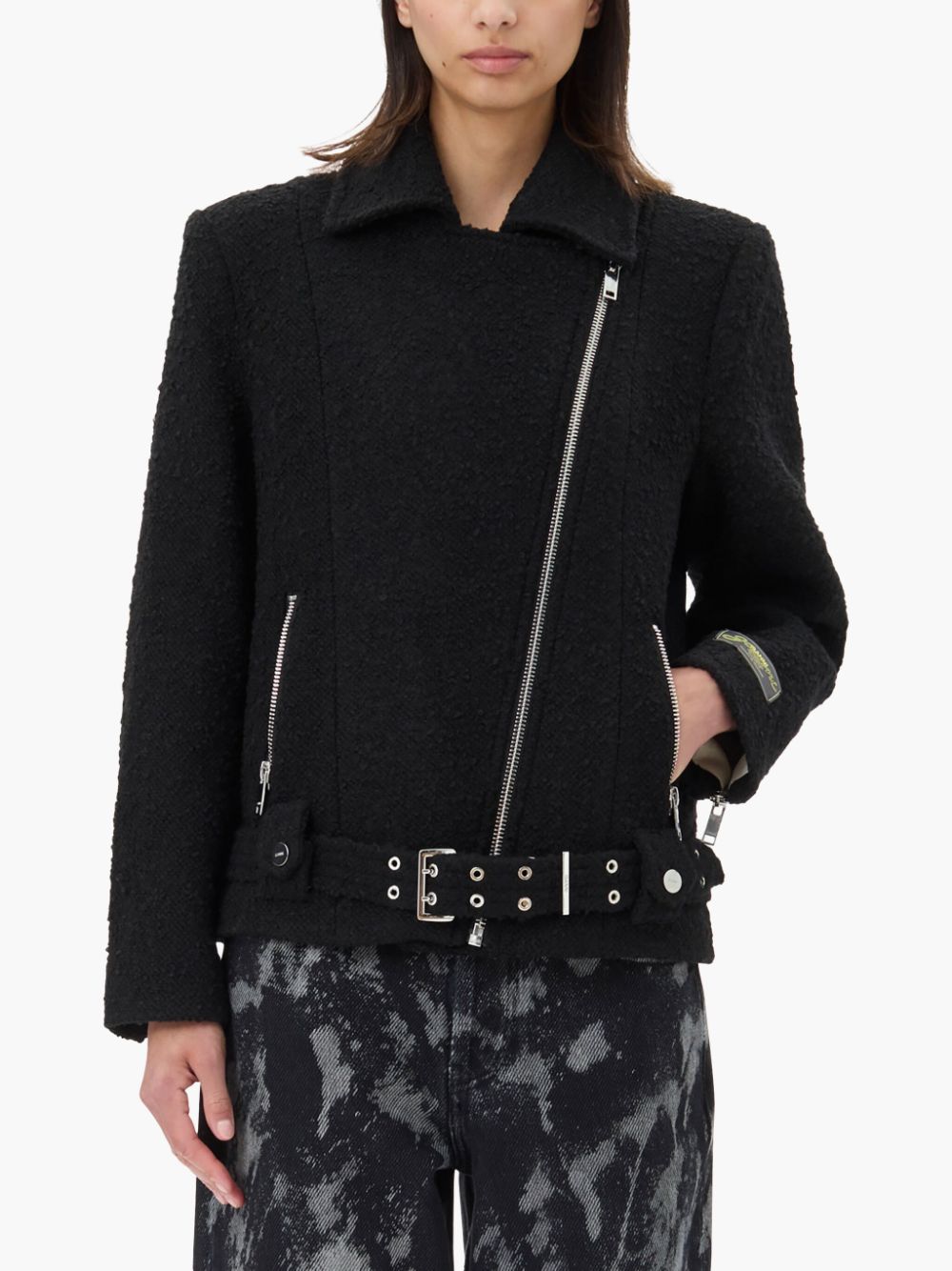 Ganni Textured Boucle Wool Jacket Ganni