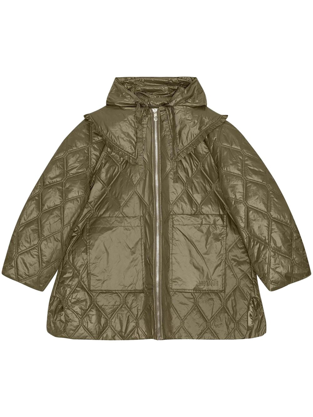 Ganni Shiny Quilt Midi Jacket Ganni