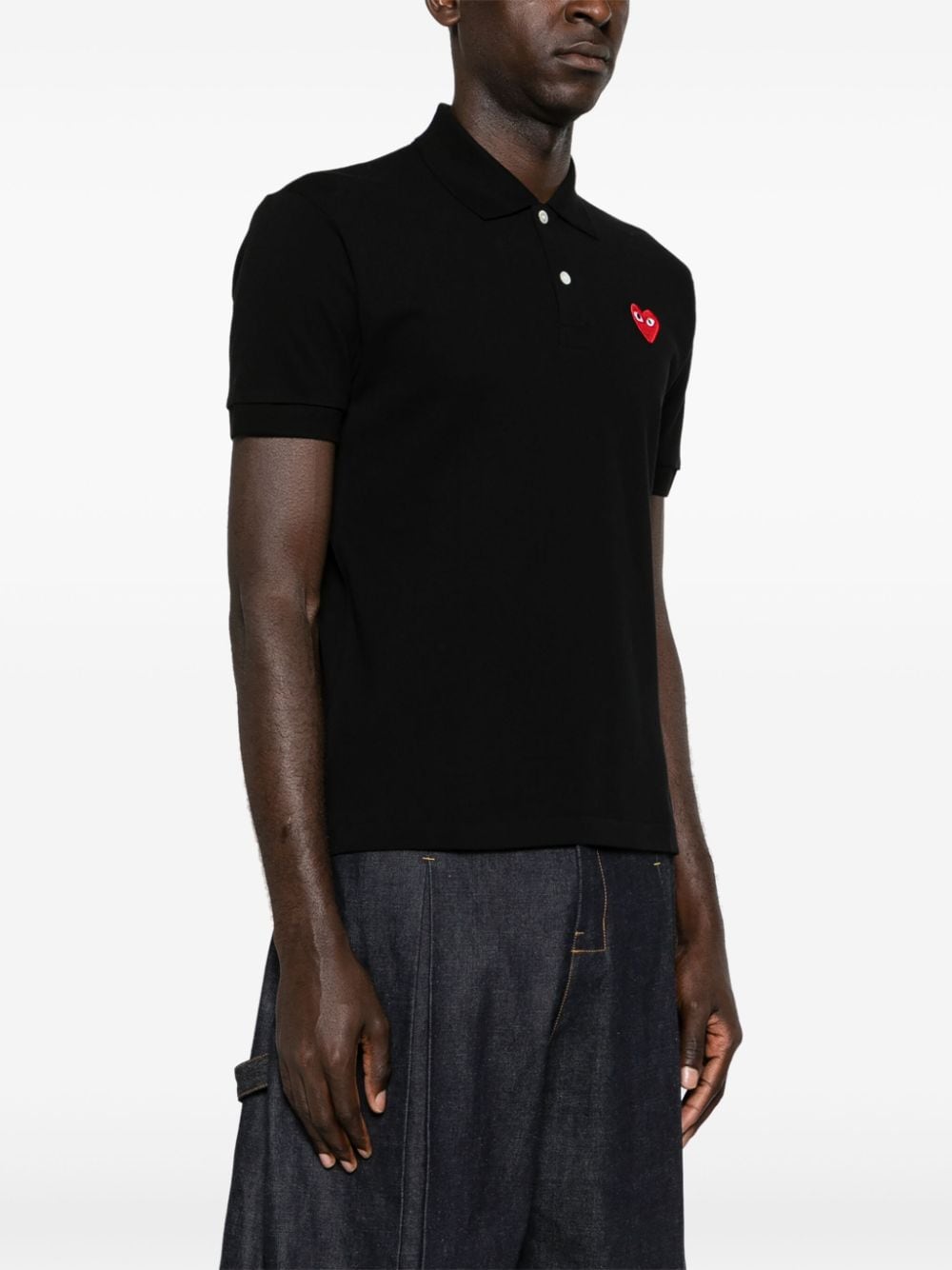 Comme Des Garcons Heart-patch polo shirt Comme Des Garcons 